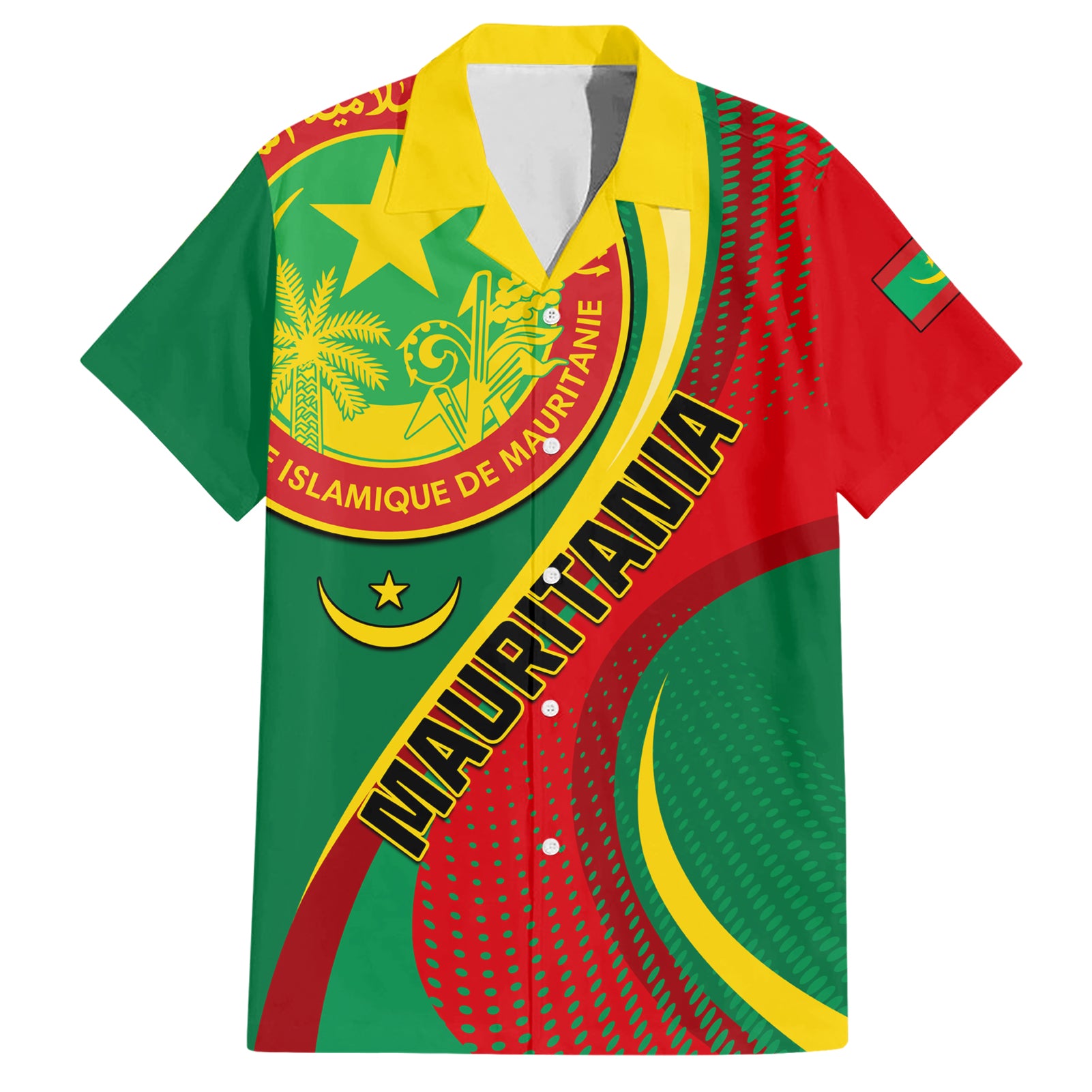 Personalised Mauritania Independence Day Hawaiian Shirt Mauritanian Seal Special Version - Wonder Print Shop