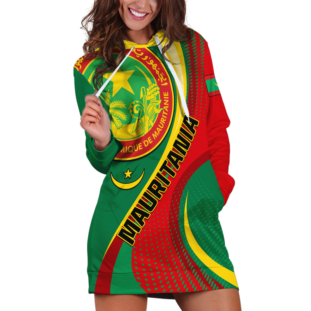 Personalised Mauritania Independence Day Hoodie Dress Mauritanian Seal Special Version - Wonder Print Shop