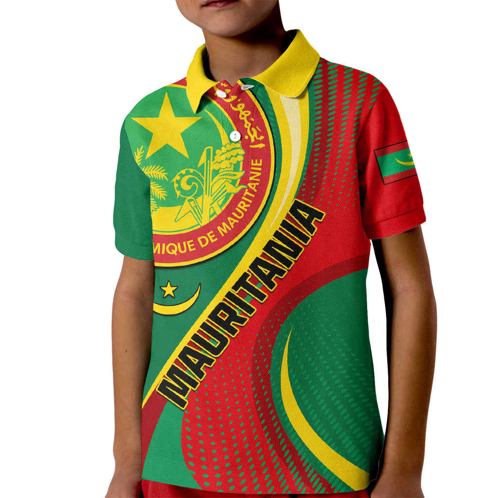 Personalised Mauritania Independence Day Kid Polo Shirt Mauritanian Seal Special Version - Wonder Print Shop