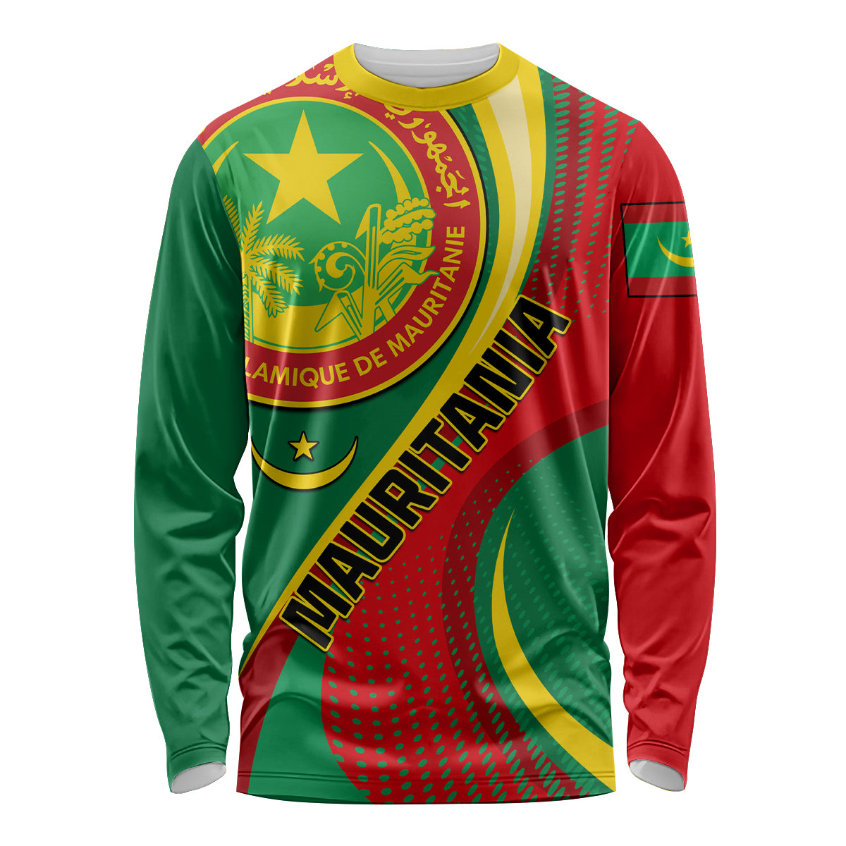 Personalised Mauritania Independence Day Long Sleeve Shirt Mauritanian Seal Special Version - Wonder Print Shop