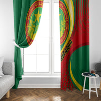 Mauritania Independence Day window curtain set with side panels and circular seal