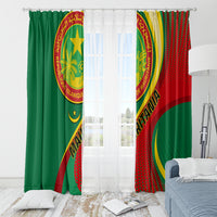 Mauritania Independence Day window curtain with rod grommets and circular seal