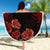 Personalised Albania Independence Day Beach Blanket Albanian Coat Of Arms With Red Poppy Flower - Wonder Print Shop