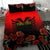 Personalised Albania Independence Day Bedding Set Albanian Coat Of Arms With Red Poppy Flower - Wonder Print Shop