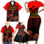 Personalised Albania Independence Day Family Matching Short Sleeve Bodycon Dress and Hawaiian Shirt Albanian Coat Of Arms With Red Poppy Flower - Wonder Print Shop