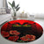 personalised-albania-independence-day-round-carpet-albanian-coat-of-arms-with-red-poppy-flower