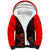 Personalised Albania Independence Day Sherpa Hoodie Albanian Coat Of Arms With Red Poppy Flower - Wonder Print Shop