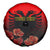 Personalised Albania Independence Day Spare Tire Cover Albanian Coat Of Arms With Red Poppy Flower - Wonder Print Shop