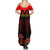 Personalised Albania Independence Day Summer Maxi Dress Albanian Coat Of Arms With Red Poppy Flower - Wonder Print Shop