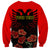 Personalised Albania Independence Day Sweatshirt Albanian Coat Of Arms With Red Poppy Flower - Wonder Print Shop