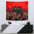 Personalised Albania Independence Day Tapestry Albanian Coat Of Arms With Red Poppy Flower - Wonder Print Shop