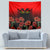 Personalised Albania Independence Day Tapestry Albanian Coat Of Arms With Red Poppy Flower - Wonder Print Shop