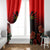 Personalised Albania Independence Day Window Curtain Albanian Coat Of Arms With Red Poppy Flower - Wonder Print Shop