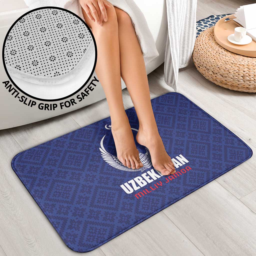 Football Uzbekistan Bathroom Set Milliy Jamoa Blue Version - Wonder Print Shop