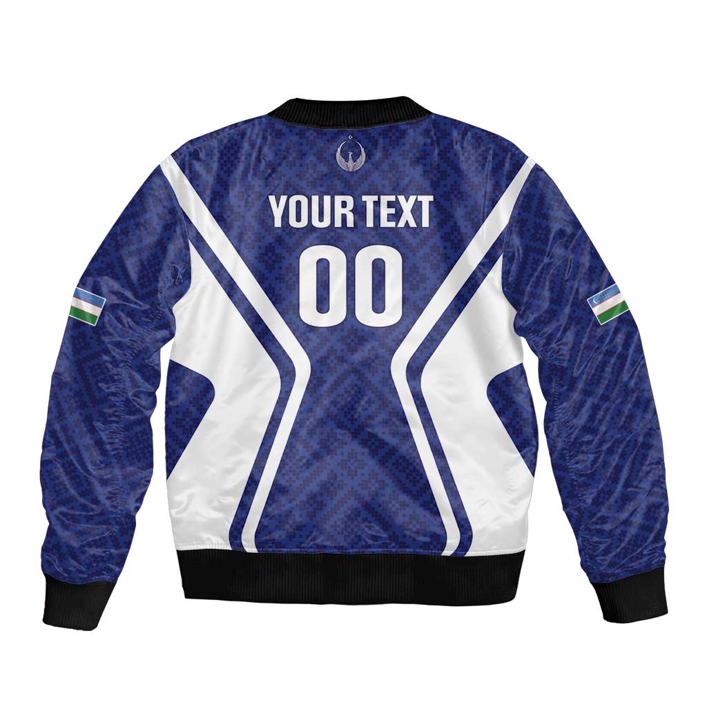 Custom Football Uzbekistan Bomber Jacket Milliy Jamoa Blue Version - Wonder Print Shop