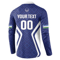 Custom Football Uzbekistan Button Sweatshirt Milliy Jamoa Blue Version - Wonder Print Shop