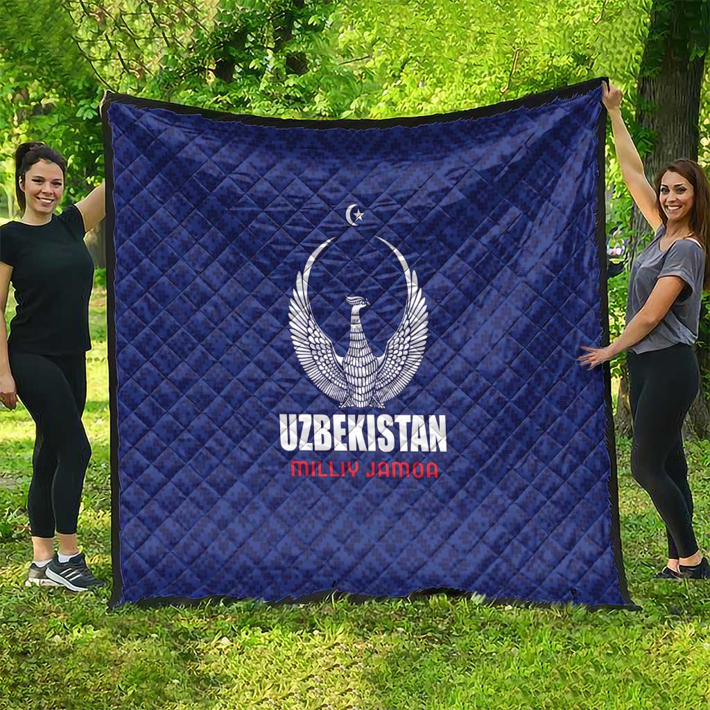 Football Uzbekistan Quilt Milliy Jamoa Blue Version - Wonder Print Shop