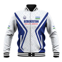 Custom Football Uzbekistan Baseball Jacket Milliy Jamoa White Version - Wonder Print Shop