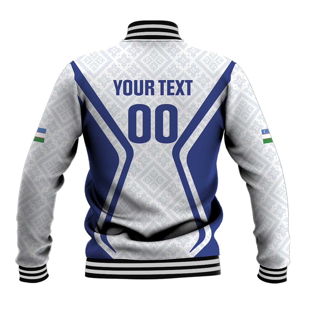 Custom Football Uzbekistan Baseball Jacket Milliy Jamoa White Version - Wonder Print Shop