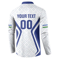 Custom Football Uzbekistan Button Sweatshirt Milliy Jamoa White Version - Wonder Print Shop
