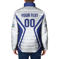 Custom Football Uzbekistan Padded Jacket Milliy Jamoa White Version - Wonder Print Shop