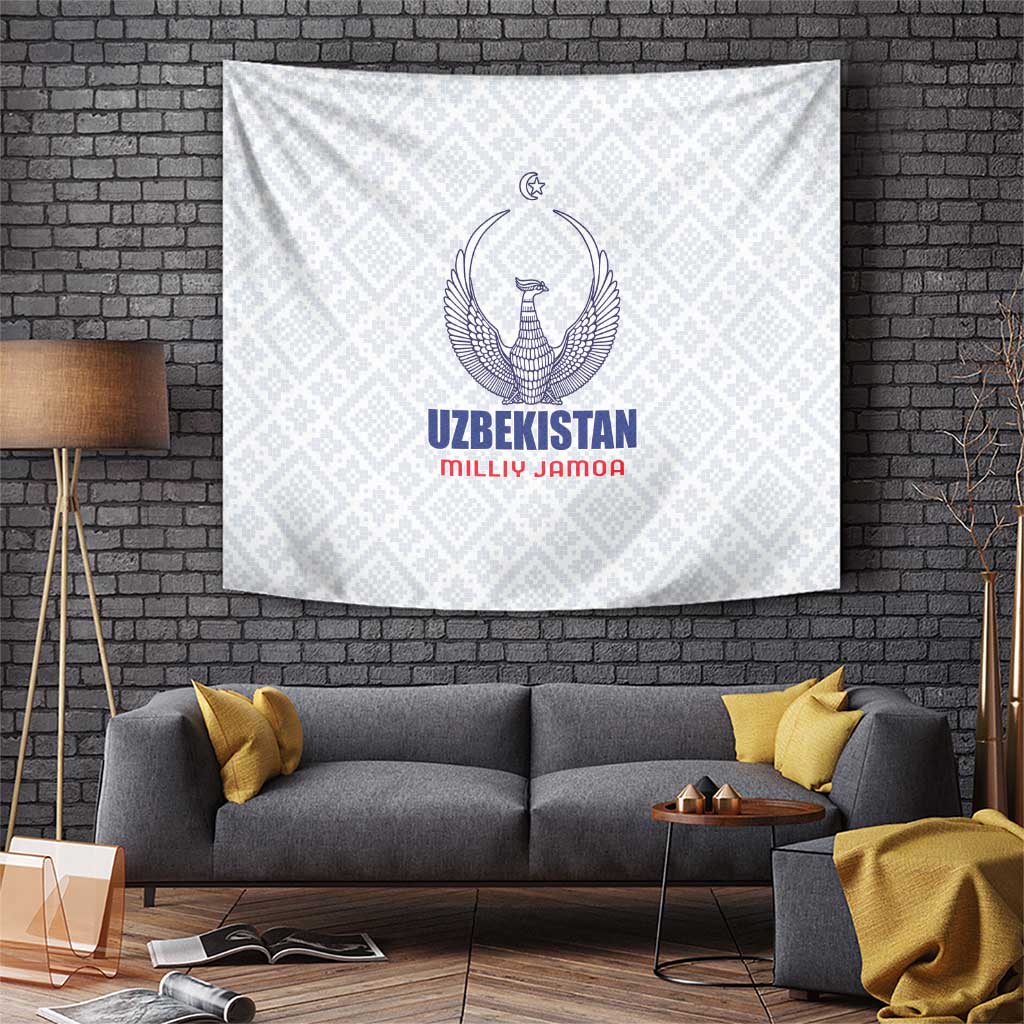 Football Uzbekistan Tapestry Milliy Jamoa White Version - Wonder Print Shop