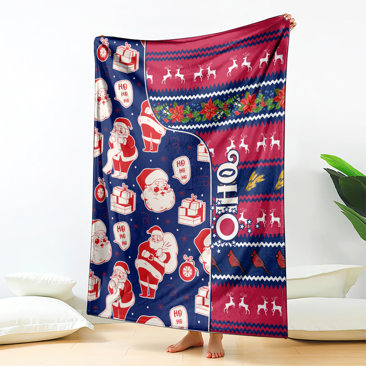 custom-ohio-christmas-blanket-santa-claus-pattern-unique-style