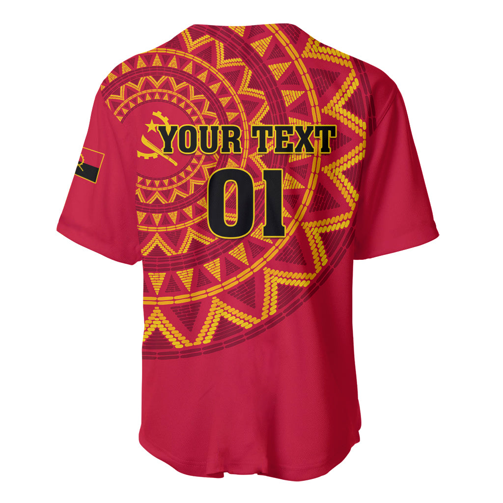 Red football baseball jersey back with yellow pattern, 'YOUR TEXT' and '01'