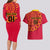 Angola Football Couples Matching Long Sleeve Bodycon Dress and Hawaiian Shirt Go Palancas Negras Red Version - Wonder Print Shop