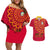 Angola Football Couples Matching Off Shoulder Short Dress and Hawaiian Shirt Go Palancas Negras Red Version - Wonder Print Shop