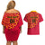 Angola Football Couples Matching Off Shoulder Short Dress and Hawaiian Shirt Go Palancas Negras Red Version - Wonder Print Shop