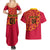 Angola Football Couples Matching Summer Maxi Dress and Hawaiian Shirt Go Palancas Negras Red Version - Wonder Print Shop