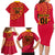 Angola Football Family Matching Long Sleeve Bodycon Dress and Hawaiian Shirt Go Palancas Negras Red Version - Wonder Print Shop