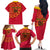 Angola Football Family Matching Off Shoulder Long Sleeve Dress and Hawaiian Shirt Go Palancas Negras Red Version - Wonder Print Shop