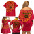 Angola Football Family Matching Off Shoulder Short Dress and Hawaiian Shirt Go Palancas Negras Red Version - Wonder Print Shop