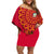 Angola Football Family Matching Off Shoulder Short Dress and Hawaiian Shirt Go Palancas Negras Red Version - Wonder Print Shop