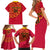 Angola Football Family Matching Short Sleeve Bodycon Dress and Hawaiian Shirt Go Palancas Negras Red Version - Wonder Print Shop