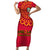 Angola Football Family Matching Short Sleeve Bodycon Dress and Hawaiian Shirt Go Palancas Negras Red Version - Wonder Print Shop