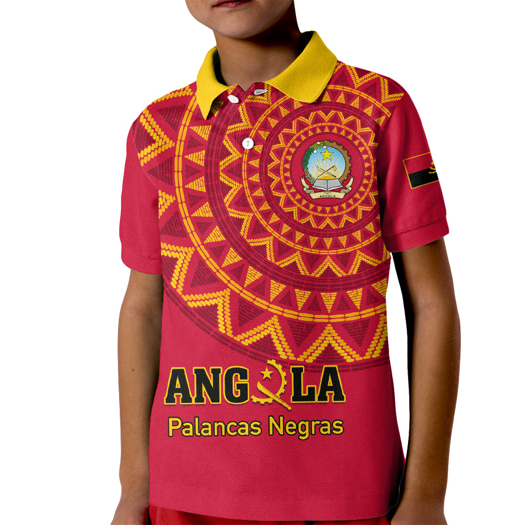 Angola Football Kid Polo Shirt Go Palancas Negras Red Version - Wonder Print Shop