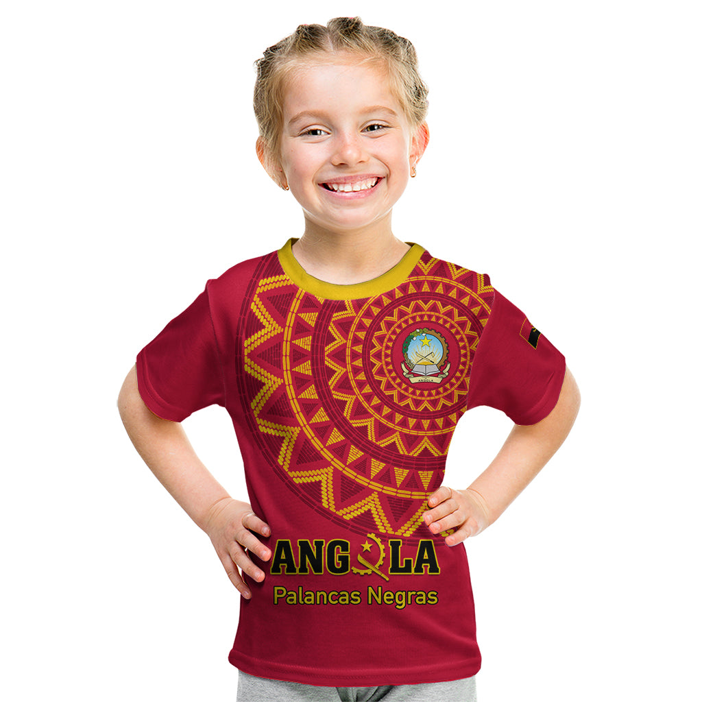 Angola Football Kid T Shirt Go Palancas Negras Red Version - Wonder Print Shop