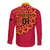 Angola Football Long Sleeve Button Shirt Go Palancas Negras Red Version - Wonder Print Shop