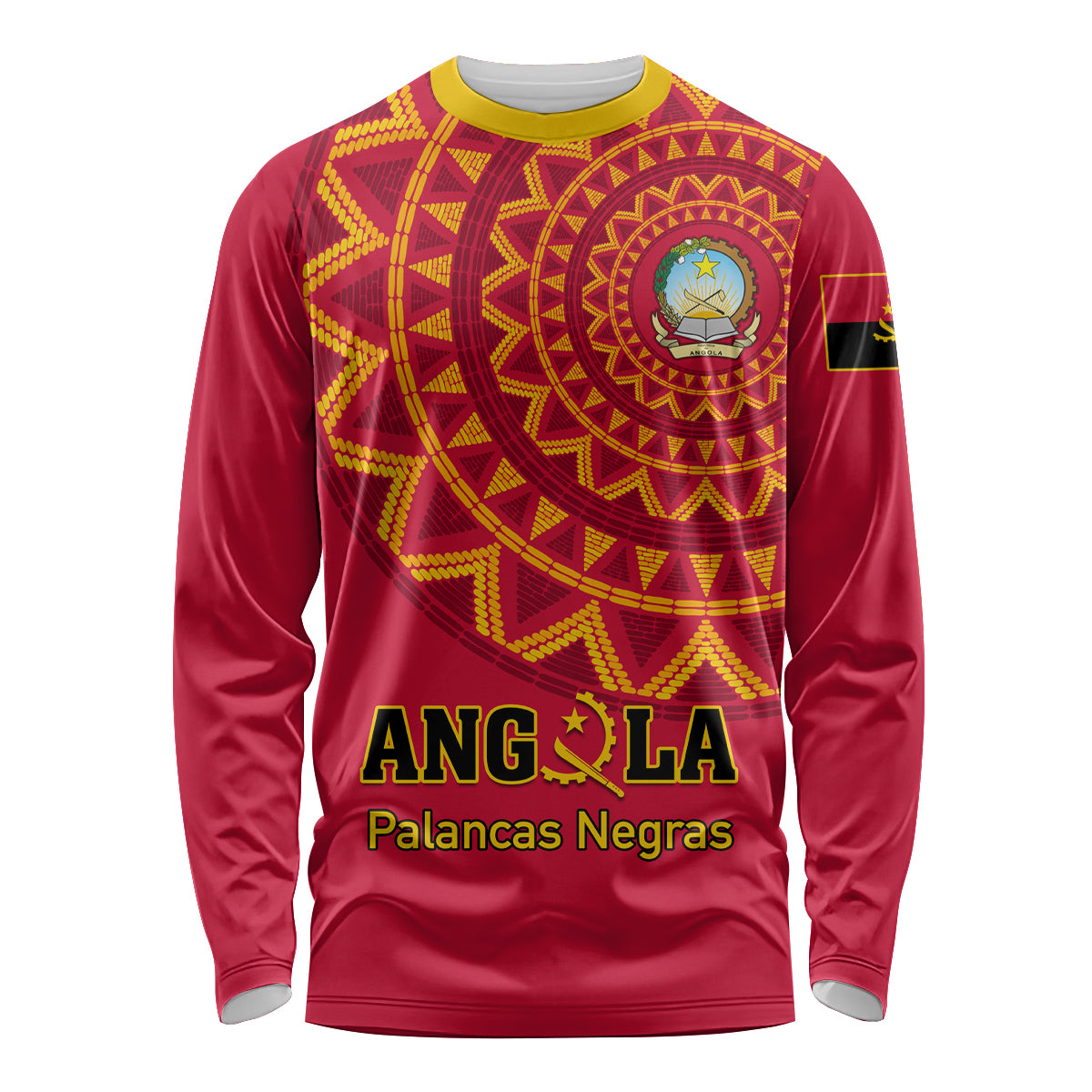 Angola Football Long Sleeve Shirt Go Palancas Negras Red Version - Wonder Print Shop