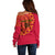 Angola Football Off Shoulder Sweater Go Palancas Negras Red Version - Wonder Print Shop