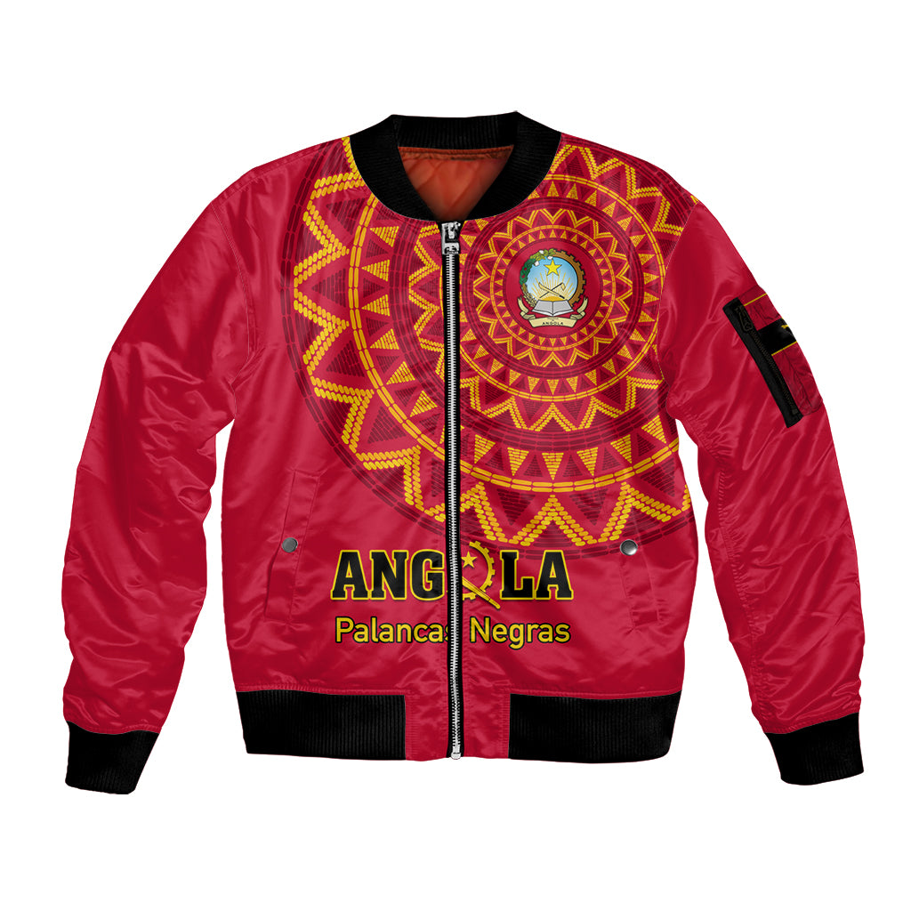 Angola Football Sleeve Zip Bomber Jacket Go Palancas Negras Red Version - Wonder Print Shop