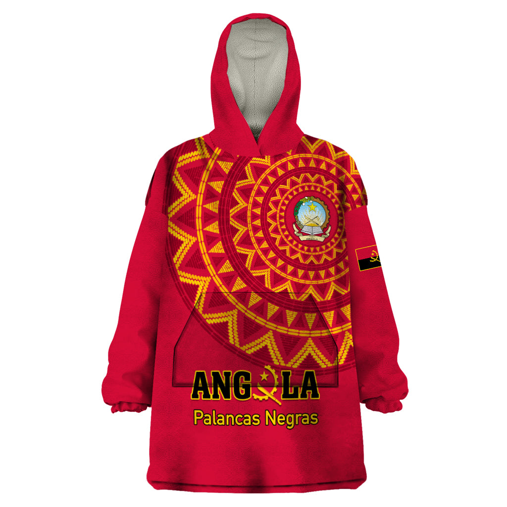 Angola Football Wearable Blanket Hoodie Go Palancas Negras Red Version - Wonder Print Shop