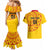 Angola Football Couples Matching Mermaid Dress and Hawaiian Shirt Go Palancas Negras Yellow Version - Wonder Print Shop