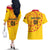 Angola Football Couples Matching Off The Shoulder Long Sleeve Dress and Hawaiian Shirt Go Palancas Negras Yellow Version - Wonder Print Shop