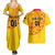 Angola Football Couples Matching Summer Maxi Dress and Hawaiian Shirt Go Palancas Negras Yellow Version - Wonder Print Shop