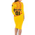 Angola Football Family Matching Long Sleeve Bodycon Dress and Hawaiian Shirt Go Palancas Negras Yellow Version - Wonder Print Shop