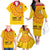 Angola Football Family Matching Off Shoulder Long Sleeve Dress and Hawaiian Shirt Go Palancas Negras Yellow Version - Wonder Print Shop